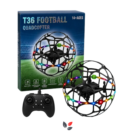 Deep Flex T36 360° Korumalı Futbol Top Drone LED Işıklı Uzaktan Kumandalı Takla Atabilen Küresel Tasarım