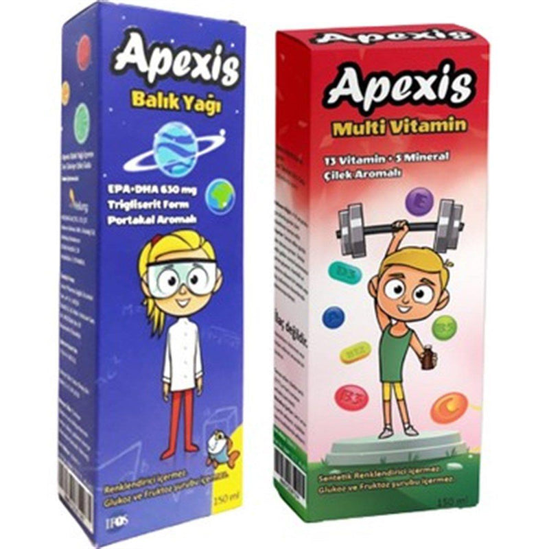 Apexis Multivitamin Şurup 150 ml + Balık Yağı 150 ml Set