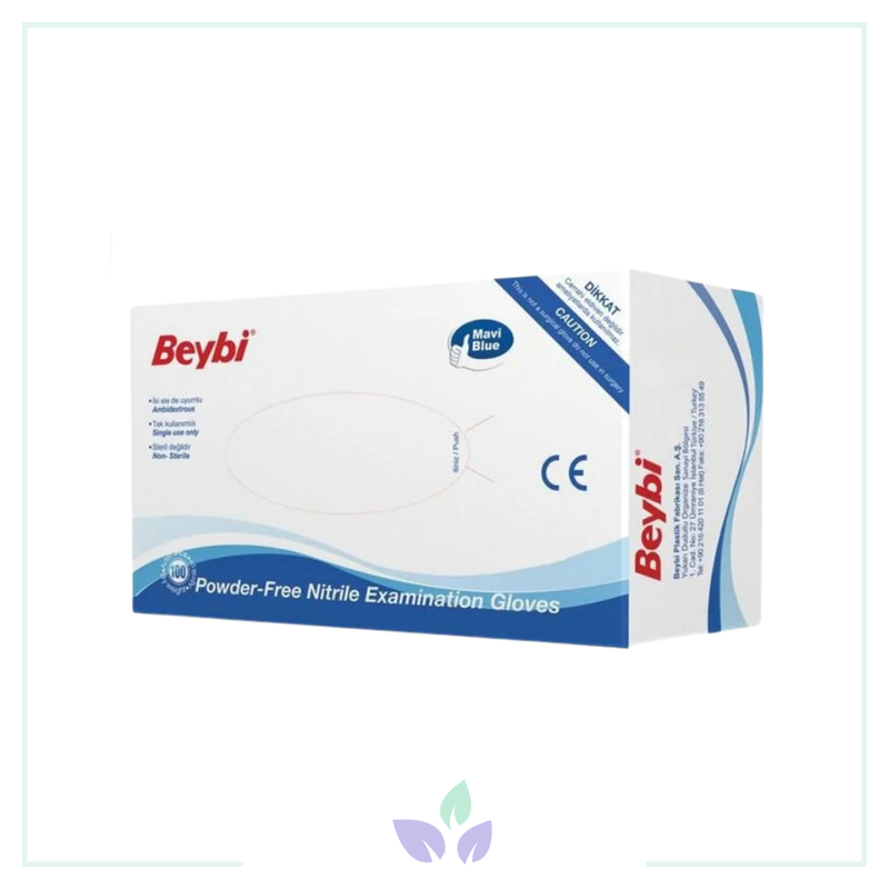Beybi Nitril Pudrasız Mavi Eldiven Large 100 Adet