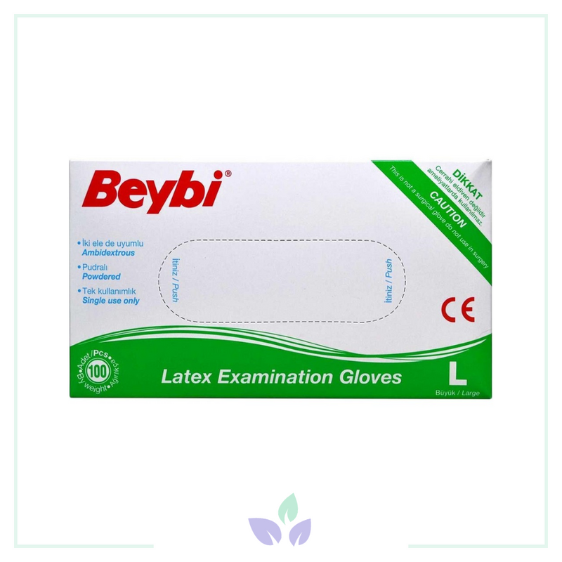 Beybi Pudralı Lateks Eldiven Large 100 Adet