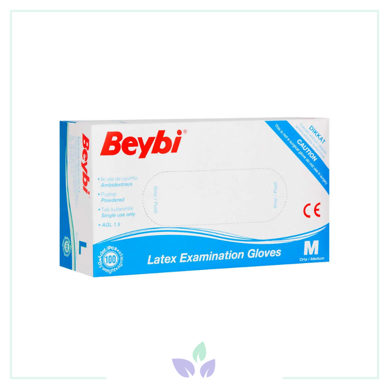 Beybi Pudralı Lateks Eldiven Medium 100 Adet