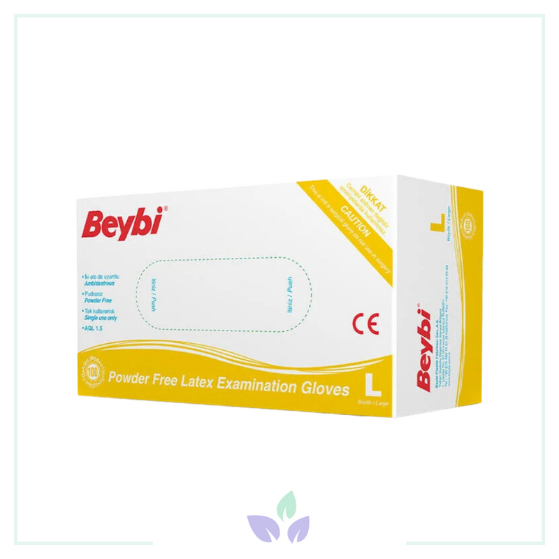 Beybi Pudrasız Lateks Eldiven Large 100 Adet