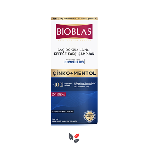 Bioblas 2'si 1 Arada Mentol Ferahlığı ve Kepek Karşıtı Şampuan 360 ml