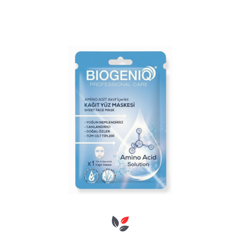 Biogeniq Amino Asit İçeren Tek Kullanımlık Kağıt Yüz Maskesi