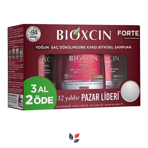 Bioxcin Forte Bitkisel Saç Bakım Şampuanı (3'lü Ekonomik Paket)
