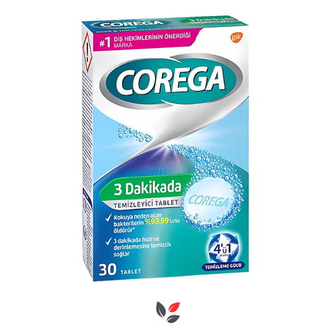 Corega 3 Dakikada Diş Protezi Temizleyici 30 Tablet