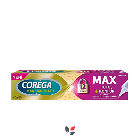 Corega Maksimum Güç Max Tutuş + Konfor Diş Protezi Yapıştırıcı Krem 40 gr