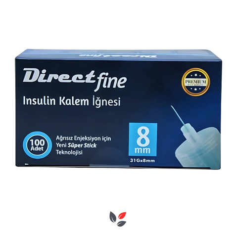 Direct Fine İnsulin Kalem İğnesi 8 mm