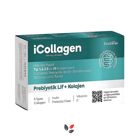 Doctamin İCollagen Hidrolize Kollajen, Prebiyotik Takviye Edici Gıda 60 Tablet