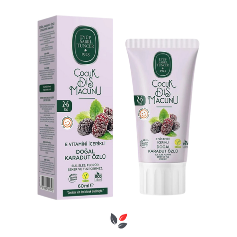 Eyüp Sabri Tuncer Doğal Karadut Özlü 2-6 Yaş Florürsüz Çocuk Diş Macunu 60 ml