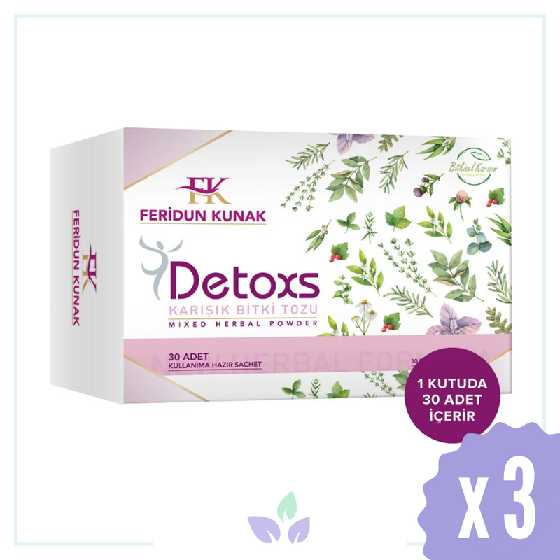 Feridun Kunak 30'lu 3 Kutu Detoxs Karışık Bitki Tozu