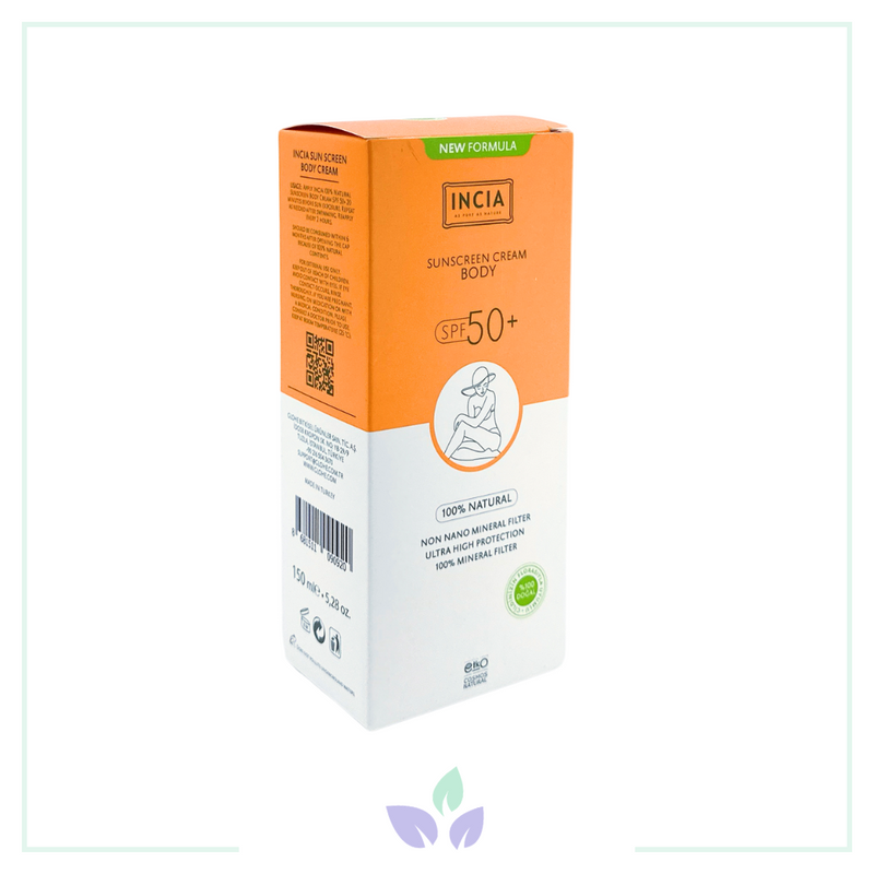 Incia Vücut İçin Doğal Güneş Kremi 50 SPF 150 ml