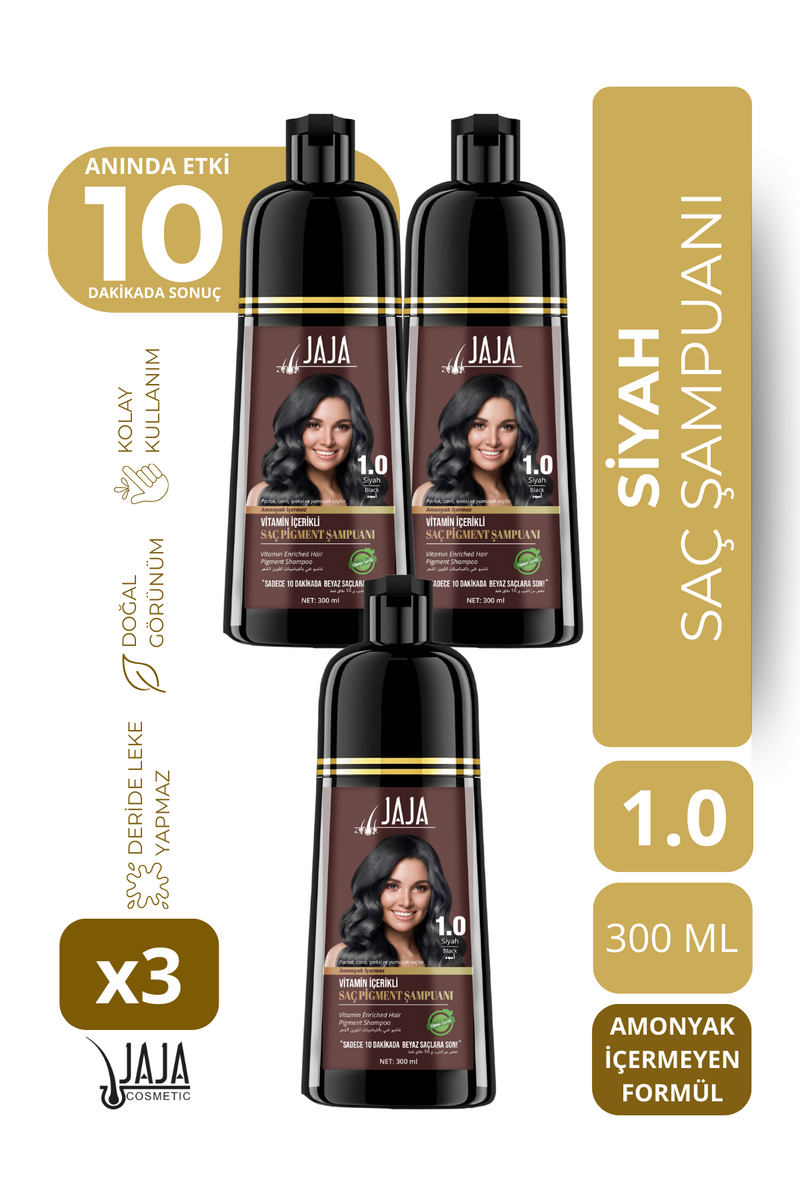 Jaja 1.0 Siyah Şampuan 300 ml - 3 Adet