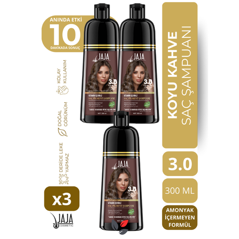 Jaja 3.0 Koyu Kahve Şampuan 300 ml - 3 Adet