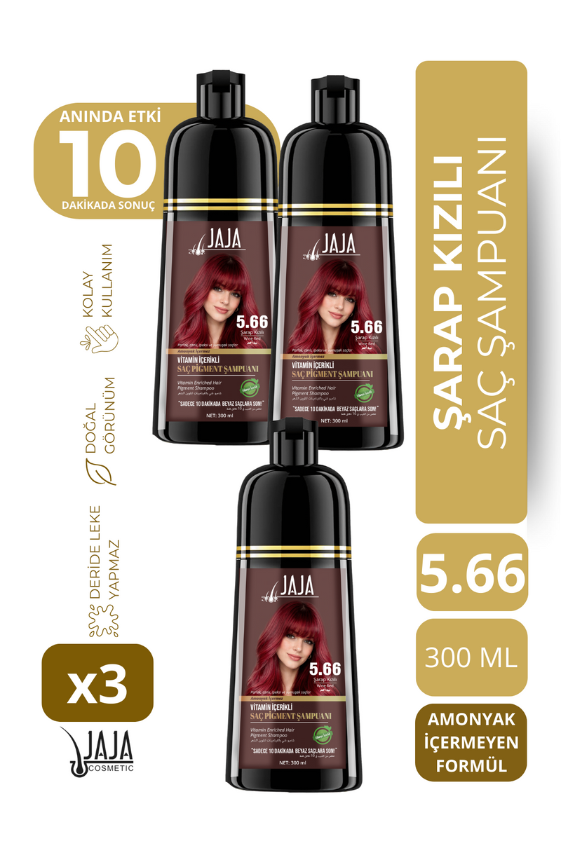 Jaja 5.66 Şarap Kızılı Şampuan 300 ml - 3 Adet