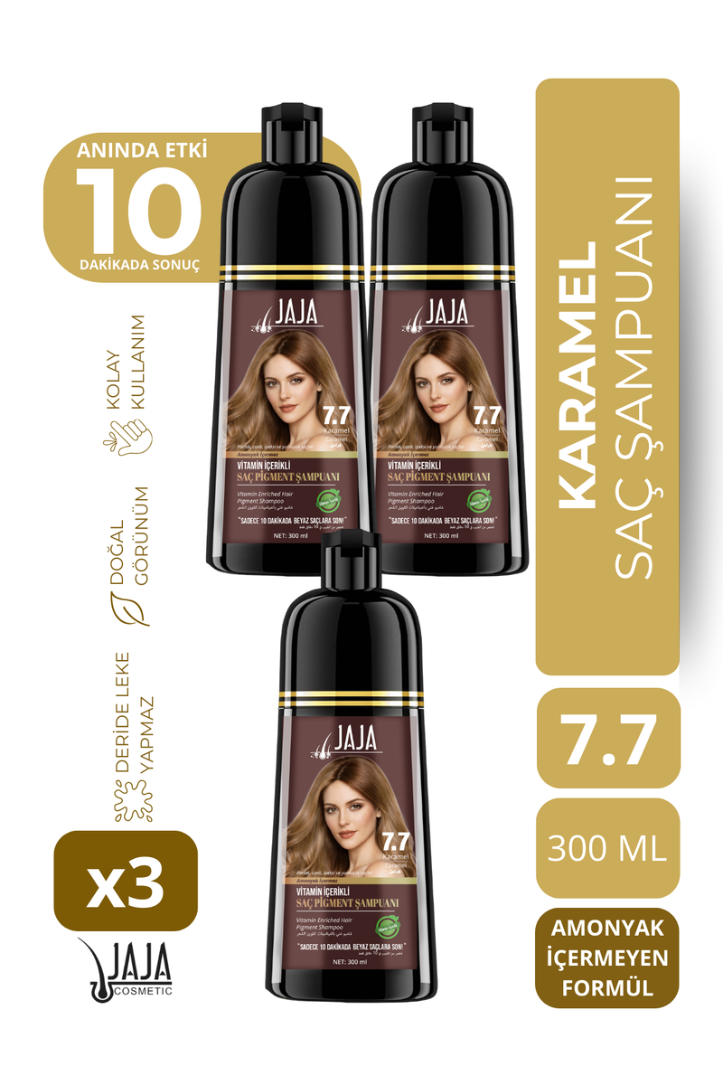 Jaja 7.7 Karamel Şampuan 300 ml - 3 Adet