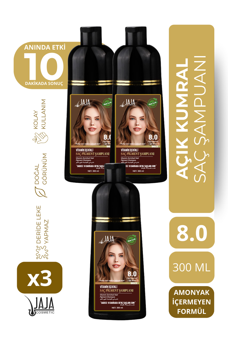 Jaja 8.0 Açık Kumral Şampuan 300 ml - 3 Adet