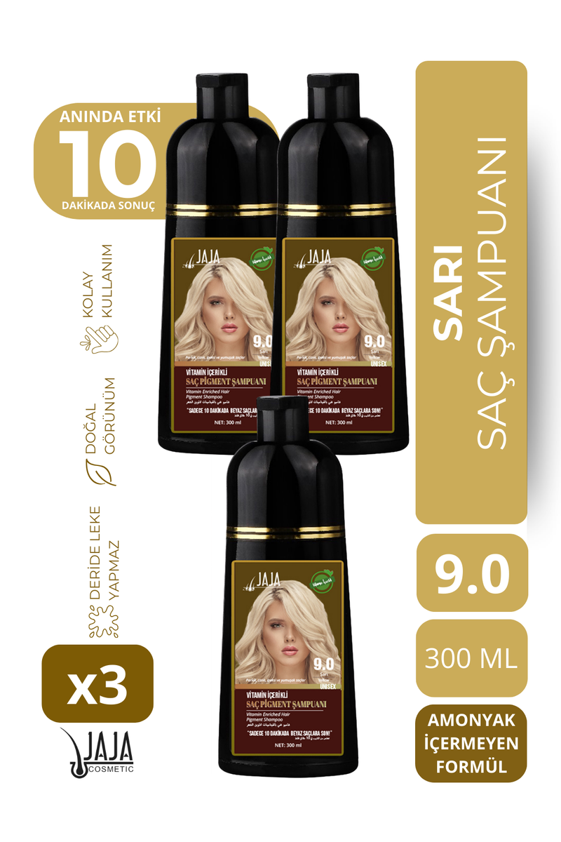 Jaja Şampuan 300 ml- 9.0 Sarı 3 Adet