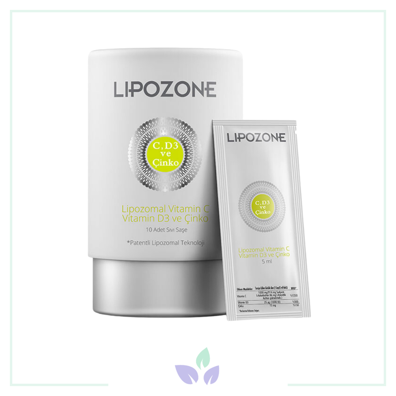Lipozone Lipozomal Vitamin C Vitamin D3 ve Çinko 5 ml 10 Sıvı Saşe