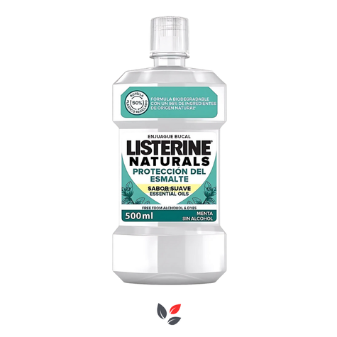 Listerine Naturals Emaye Koruma Hafif Lezzet Nane (Alkol veya Boya Yok, Vegan ) 500ml