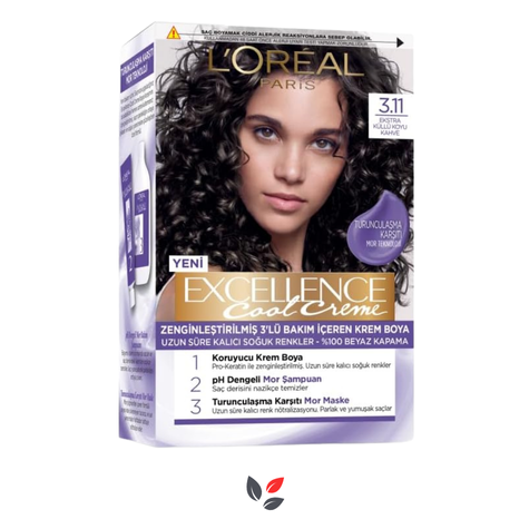 L'Oreal Paris Excellence Cool Creme 3.11 Ekstra Küllü Koyu Kahve Saç Boyası