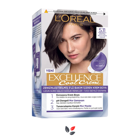 L'Oreal Paris Excellence Cool Creme 5.11 Ekstra Küllü Açık Kahve Saç Boyası