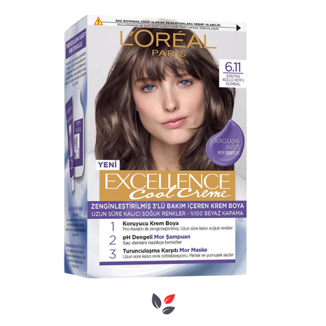 L'Oreal Paris Excellence Cool Creme 6.11 Ekstra Küllü Koyu Kumral Saç Boyası