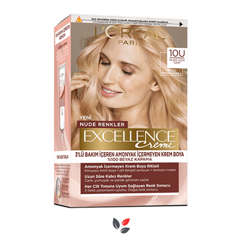 L'Oreal Paris Excellence Creme 10U Nude Açık Sarı Saç Boyası