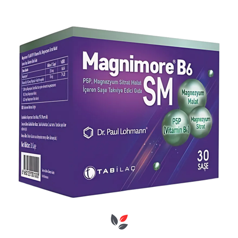 Magnimore B6 SM Magnezyum Sitrat Malat Takviye Edici Gıda 30 Saşe