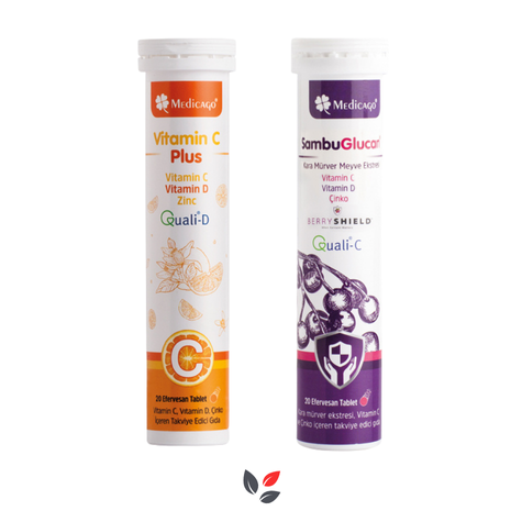 Medicago Vitamin C Plus 20 Efervesan Tablet + Sambuglucan 20 Efervesan Tablet