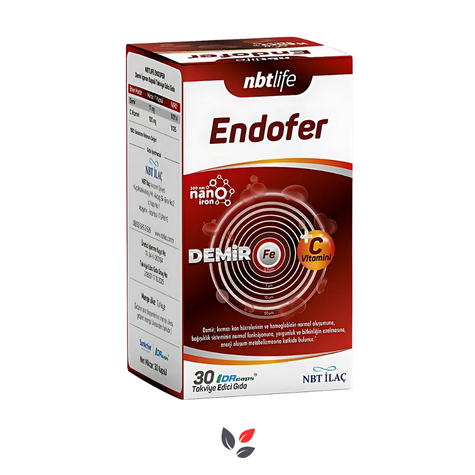 Nbt Life Endofer Demir ve C Vitamini Takviyesi 30 Kapsül