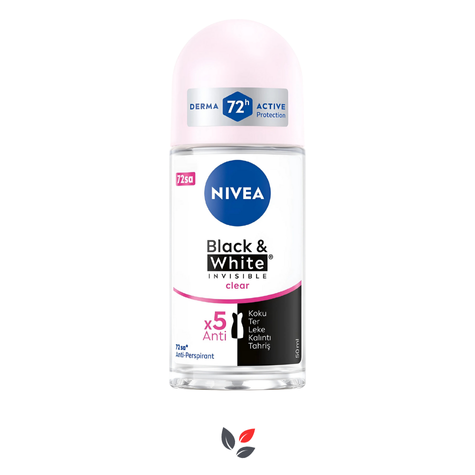 Nivea Black & White Invisible Clear Kadın Roll-On 50 ml