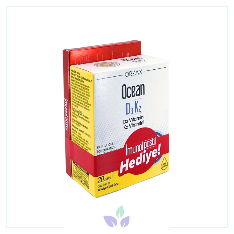 Ocean D3 K2 Damla 20 ml + Orzax Imunol Pastil 12 Yumuşak Pastil