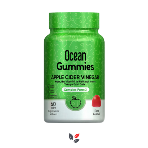 Ocean Gummies Apple Cider Vinegar 60 Çiğnenebilir Jel Form
