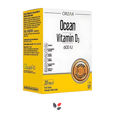 Orzax Ocean Vitamin D3 600 IU Sprey 20 ml