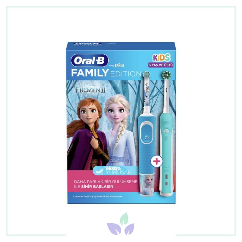 Oral B D100 Şarj Edilebilir Diş Fırçası Aile Paketi Frozen 2li