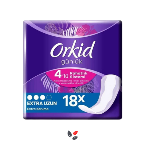 Orkid Extra Koruma Extra Uzun Günlük Ped 18'li