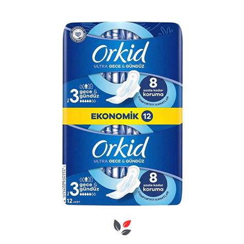 Orkid Ultra Extra Hijyenik Ped Gece Ekonomik Paket 12'li