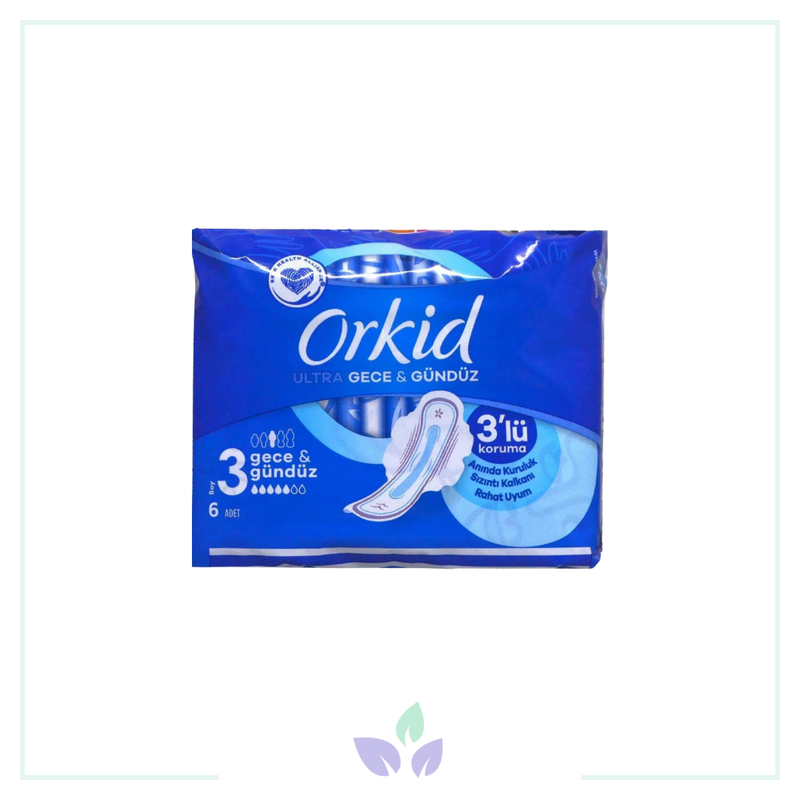Orkid Ultra Hijyenik Ped Gece Gündüz Tekli Paket 6lı Ped