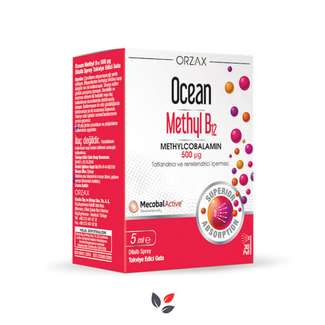 Orzax Ocean 500 mcg Methyl B12 Sprey 5 ml
