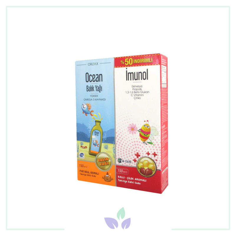 Orzax Ocean Balık Yağı + Imunol Takviye Edici Gıda 150 ml İndirimli