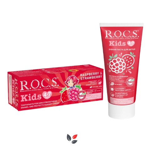 Rocs Kids 4-7 Yaş Ahududu&Çilek Diş Macunu 35 ml-45 gr