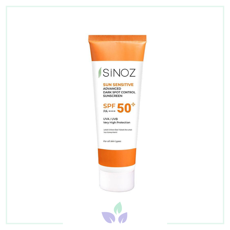 Sinoz Lekeli Ciltlere Özel Aydınlatıcı 50 Faktör Yüz Güneş Kremi 50 ml