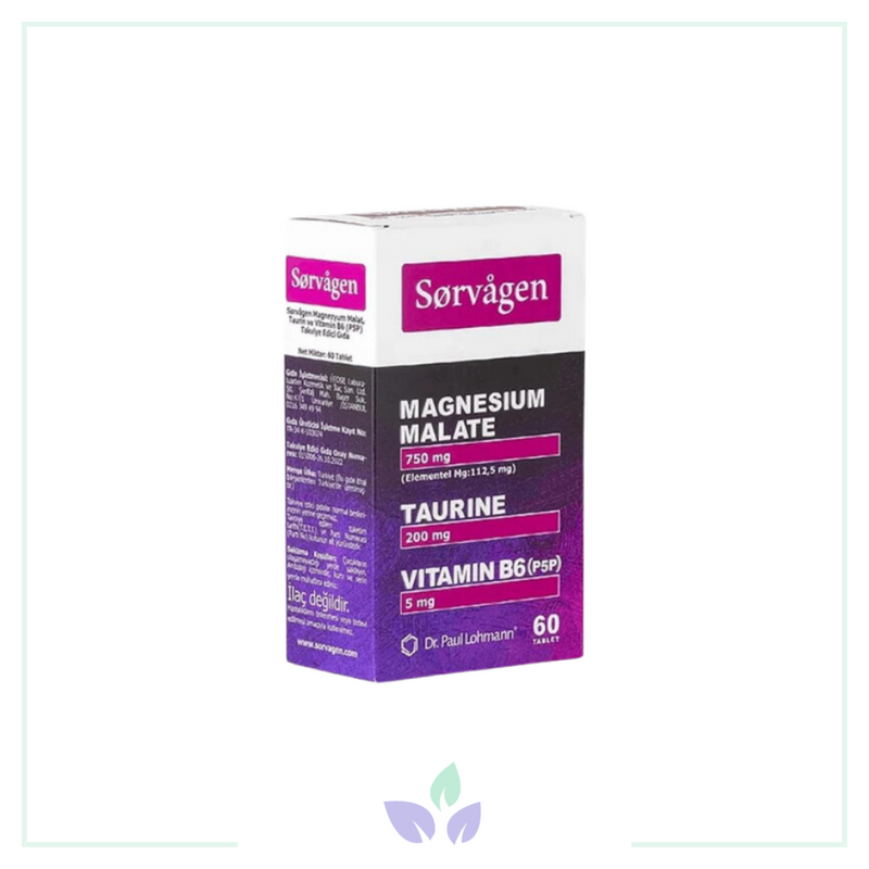 Sorvagen Magnezyum Malat, Taurin ve Vitamin B6 60 Tablet