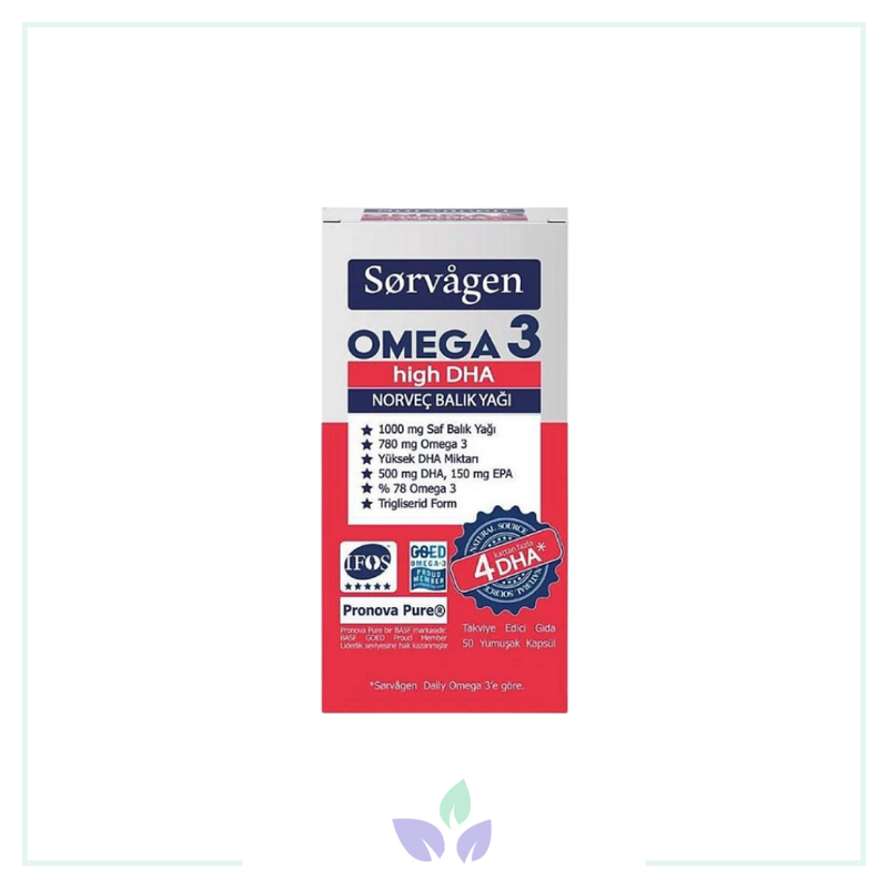 Sorvagen Omega 3 High DHA Norveç Balık Yağı 50 Yumuşak Kapsül