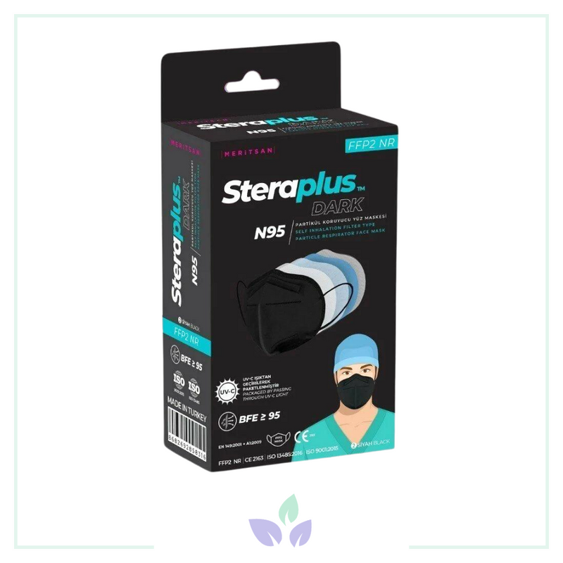 Steraplus 10lu Kutu Tekli Paket N95 Maske Siyah Renk