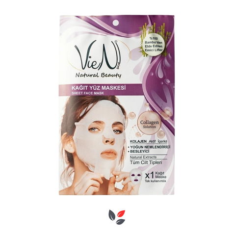 Vien Kağıt Yüz Maskesi Collagen + Yoğun Nemlendirici + Besleyici